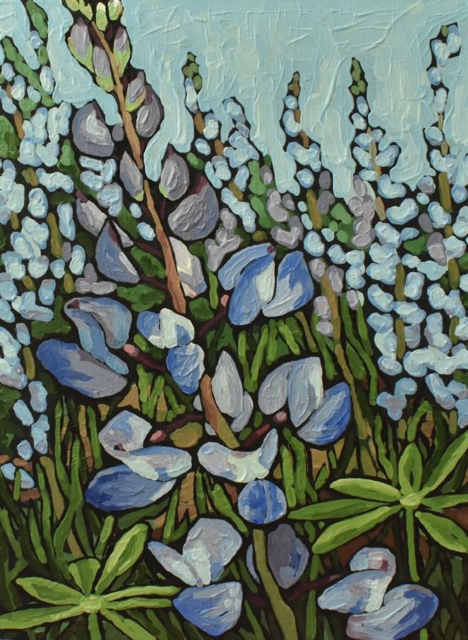 Lupins. Painting by Sarah Nemeth