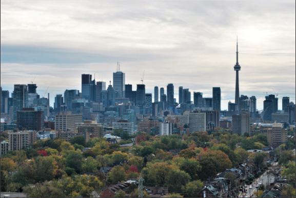 View south from Davenport Road over land once covered by Lake Iroquois. Photo: Marcus Mitanis, Urban Toronto