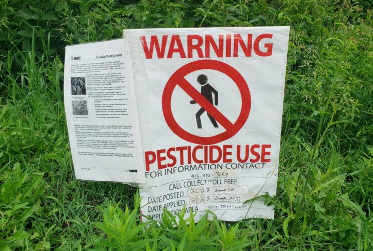 Pesticide Use notice. Photo: Karen Yukich